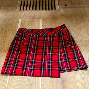 EUC Trina Turk Plaid A-Line Mini-Skirt